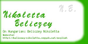 nikoletta beliczey business card